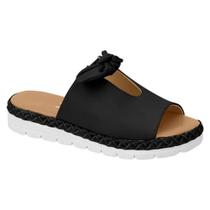 Tamanco Flatform 6388.411 Plataforma Casual Feminino Com Laço Preto Vizzano Produto Original
