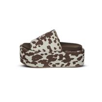 Tamanco Flatform Animal Print Vaca Marrom Tamanco Flatform Animal Print Vaca Marrom