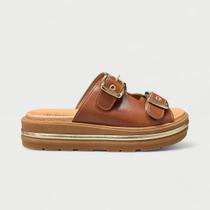 Tamanco Flatform Bebecê Com Duas Fivelas Marrom Tamanco Flatform Bebecê Com Duas Fivelas Marrom