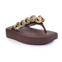 Tamanco Flatform Petite Jolie Marrom Corrente Elos