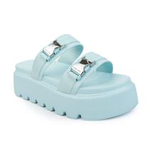 Tamanco Flatform Petite Jolie Pulse Azul Claro