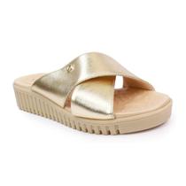 Tamanco Lia Line Comfort Dourado