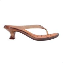 Tamanco Melissa Thong Kitten Heel Adulto Marrom/Laranja Tamanco Melissa Thong Kitten Heel Adulto Marrom/Laranja