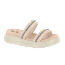 Tamanco Modare Feminino Papete Sandália Tira Ultraconforto Strass Original Casual Dia Anabela Plataforma Ortopédico Brilhos Faixa Pedrarias plataform
