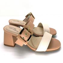 Tamanco modare salto bloco baixo fivela ajustavel nude 7172.124 Tamanco modare salto bloco baixo fivela ajustavel nude 7172.124