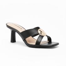 Tamanco Moleca Feminino Preta Estilo Moderno Salto Baixo - Tamanco Moleca Feminino Preta Estilo Moderno Salto Baixo -