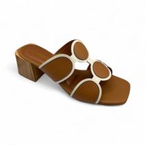 Tamanco Mule Feminina Salto Grosso Bloco Tree Shoes Bico Quadrado 167.10508