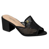 Tamanco Mule Feminino Salto Médio Grosso 6 Cm 7109475 Tamanco Mule Feminino Salto Médio Grosso 6 Cm 7109475