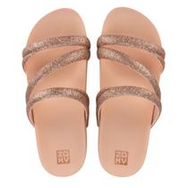 Tamanco Papete Chinelo Tiras com Glitter Brilho Zaxy 18956