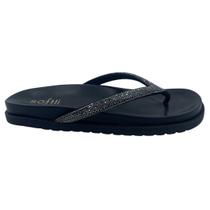 Tamanco Papete com Strass Softli Preta 10050 - Preto 35
