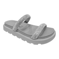 Tamanco Papete Fem Vizzano Brilho Cinza/Off White 6459.110