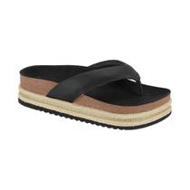 Tamanco Papete Feminina FlatForm Beira Rio Dedo Strass