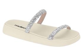 Tamanco Papete Feminina Moleca Flat Duas Tiras Brilho Maxxi Glitter ORIGINAL Tamanco Papete Feminina Moleca Flat Duas Tiras Brilho Maxxi Glitter ORIGINAL