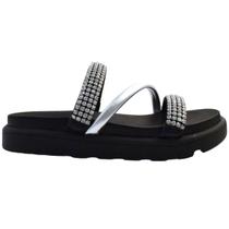 Tamanco Papete Feminino Casual Dia a Dia Flatform com Strass Vizzano 6459.133