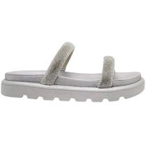 Tamanco Papete Feminino Casual Dia a Dia FlatForm com Strass Vizzano 6459.310