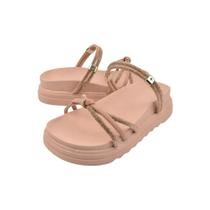 Tamanco Papete Infantil Feminina Sandália Brilho Strass Confortável Moda Flatform