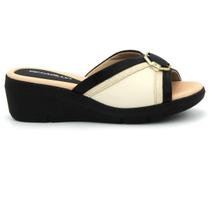 Tamanco Piccadilly 540375 Salto Anabela Slide Fivela Feminino