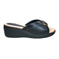 Tamanco Piccadilly Anabela Medio Feminino Preto