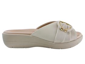 Tamanco Piccadilly Fascite Anabela Médio Off White 239026