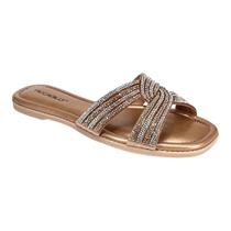 Tamanco Piccadilly Flat Strass 508050 Ouro Rosado Tamanco Piccadilly Flat Strass 508050 Ouro Rosado