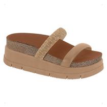 Tamanco Plataforma Anabela Strass Papete Feminino Alta Moleca Original sandalia conforto tiras faixa Tratorada moda Alta Sandalia Sola Leve Sli