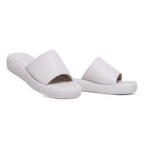 Tamanco Plataforma Baixa Feminina Flatform Papete Elegante Branco