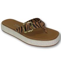 Tamanco Plataforma Baixa Vizzano 6506.117 Napa Zebra Mali Camel