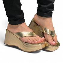 Tamanco Plataforma Dourado Vizzano 6559206