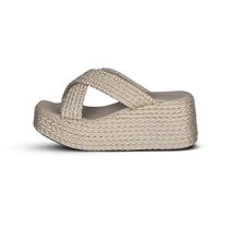 Tamanco Plataforma Feminino Bege - Luana