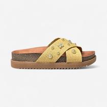 Tamanco Plataforma Moleca Papete Com Enfeites Tressê Natural