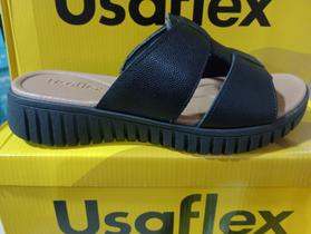 Tamanco Plataforma Usaflex Couro MA12003 Salto Baixo