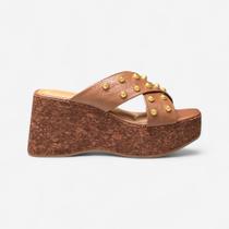 Tamanco Plataforma Vizzano Com Rebites Marrom Tamanco Plataforma Vizzano Com Rebites Marrom