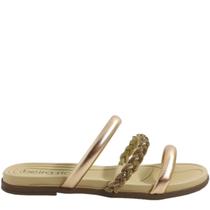 Tamanco Rasteira Feminino Casual com Strass Beira Rio 8507.104