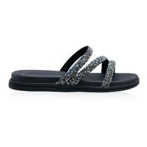 Tamanco Rasteira Feminino Strass Beira Rio 8488.108 Preto