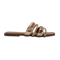 Tamanco Rasteira Melshoes Feminino Bronze Tamanco Rasteira Melshoes Feminino Bronze