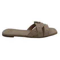 Tamanco Rasteira Offline com Spikes Bege 24106 - Areia 36 Tamanco Rasteira Offline com Spikes Bege 24106 - Areia 36