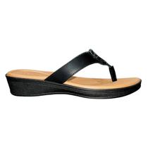 Tamanco Rasteiro Plataforma de Couro Feminino Usalfex AF0406005 Preto