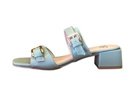 Tamanco salto baixo verde mate Off line