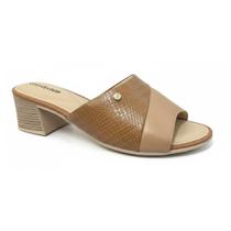 Tamanco Salto Bloco Casual Feminino Comfortflex 24-56406 Bege Tamanco Salto Bloco Casual Feminino Comfortflex 24-56406 Bege