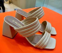 Tamanco Salto Bloco Creme