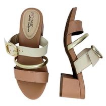 Tamanco Salto Bloco Médio Modare Ultra Conforto 7187.113N Nude Off White Dourado Tamanco Salto Bloco Médio Modare Ultra Conforto 7187.113N Nude Off White Dourado