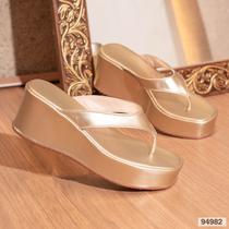 Tamanco Salto Confort Anabela Asa delta estilo Chinelo Flatform Plataforma Confortável Ref 2160