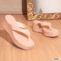 Tamanco Salto Confort Anabela Asa delta estilo Chinelo Flatform Plataforma Confortável Ref 2160