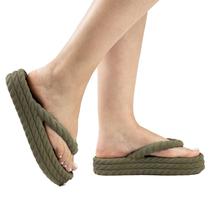 Tamanco Sandália Feminina Papete Chinelo Praia Piscina Confortável Anabela Tiras de Cordas