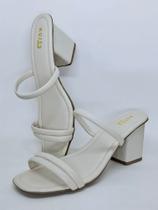 Tamanco Sandalia Feminino Tiras Confortavel Salto Alto Bloco