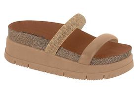 Tamanco Sandália Flatform Feminina Plataforma Moleca Brilho Estilosa Confortável Calce Fácil