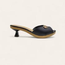 Tamanco Tchocco Salto Baixo Preto Ref - 51402/24