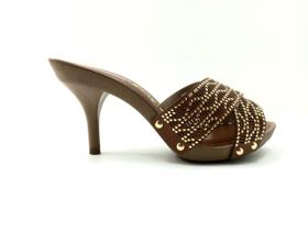 Tamanco Tchocco Solado Amadeirado Tradicional Salto Fino Feminino Adulto Ref 56603