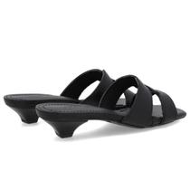 Tamanco Usaflex Couro Liso Kitten Heel Peep Toe AN28003 Cor:PretoTamanho:38