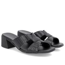 Tamanco Usaflex Preto Couro AL20007001